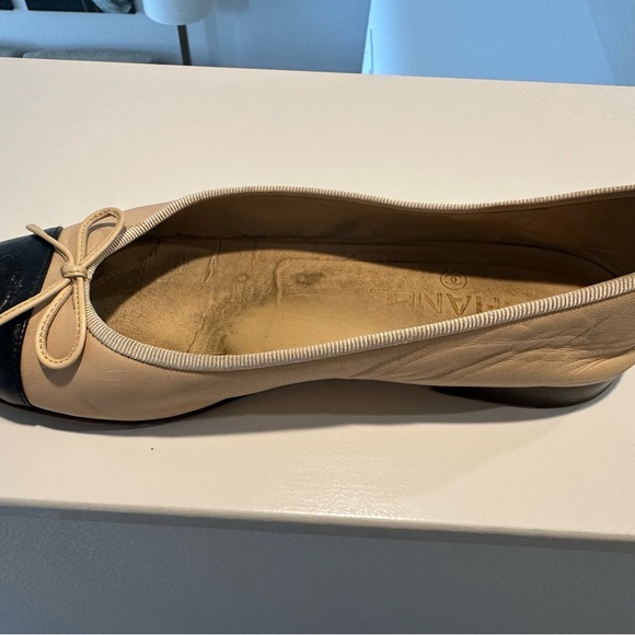 Chanel Ballet Flats - Beige and black size 38 - Picture 5 of 10